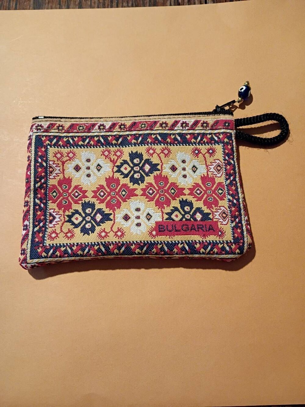 Bulgaria Woven Fabric Coin Purse Zipper Change Bright Multicolor